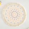 Estilo boêmio Tapete Lugar Redondo Algodão Tecido Place Tecido Impresso Tassel Place Mat Home Tapete Decorativo Isolamento Térmico