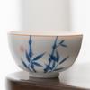 Cor de engobe pintada à mão pura porcelana jade sebo xícara de chá kung fu Xícara Mestra xícara de cerâmica para degustação de chá conjunto de chá tigela de chá suporte de chá único