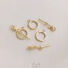 Fivela Ot Banhada a Ouro 14K Color-Preserving Zircônia Incrustada Pode Fixar Pérola de Meio Furo Acessórios de Fivela de Acabamento para Pulseira Colar DIY Feito à Mão