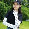 Mangas de hielo de verano estilo Ins, lindas mangas transpirables con dibujos animados para mujer, de seda de hielo, para conducir al aire libre, para cubrir los dedos.