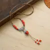 Colar de Maçã de Cerâmica Jingdezhen Colar Borboleta Dopamina Personalidade Fresca Feminina Moda Versátil Colar Venda por Atacado