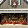 Decoração de Fundo de Garagem Transfronteiriça Novo Estilo Decoração de Festa de Feriado ao Ar Livre Pano Pendurado de Natal Banner de Garagem Amazon