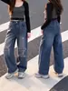 Jeans de Primavera y Otoño para Niñas 2026 Nueva Moda de Otoño para Niños Mayores, Elegantes Pantalones de Pierna Ancha Rectos Rasgados, Pantalones Modernos para Niños