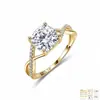 Anillo de plata de ley S925 con moissanita, anillo clásico de cuatro garras cruzadas, anillo cerrado de plata 925