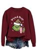 Estación Independiente Comercio Exterior Transfronterizo Sudadera de Cuello Redondo Nueva de Moda Estampado de Leopardo Grinchy Bougie Gorro de Navidad para Mujer