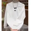 Sudadera Bordada de Cuello Redondo Nueva Tendencia de Marca para Primavera y Otoño, Camiseta de Manga Larga Versátil Casual de Moda de Gama Alta para Hombre