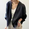 Blusa Cardigã Jaqueta para Mulheres, Camisa Vintage com Proteção Solar, Design Artístico Solto de Manga Longa, Estilo Fino Branco, Cor Sólida de Verão