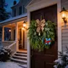 Decoración de corona de Navidad para Amazon transfronteriza, corona de Acción de Gracias, corona de flores artificiales, colgante de puerta, decoración del hogar