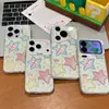 Funda de teléfono colorida con estrellas de línea adecuada para Apple 17 Pro Max, funda plateada colorida para Huawei Pura 90, Xiaomi 17, Vivo