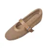 Sandalias de Malla para Mujer, Zapatos Mary Jane, Nuevo Estilo Primavera/Verano, Plantilla de Piel Genuina, Suela Plana, Correa Única, Punta Redonda, Zapatos de Boca Baja