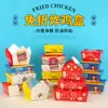 Caixa de Embalagem para Frango Frito Coreano Caixinha de Salgadinhos Asas de Frango Caixa de Embalagem de Papelão Dobrável Comercial Caixa de Embalagem para Almoço Descartável com Folha de Alumínio para Levar