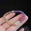 Pulsera de Cristal Citrino Amatista Cabello Dorado Natural Pulsera de Cristal Pi Xiu Diseño de Nicho Femenino Pulsera de Regalo Al por Mayor