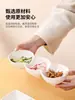 Plato de cerámica con tres compartimentos para mojar, plato rectangular creativo para snacks de barbacoa estilo japonés y coreano, para hot pot