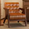 Madera Maciza Nórdica Richard Sala de Estar Sillón Individual Hotel Diseñador Alojamiento Rural Estilo Antiguo Retro Balcón Cafetería