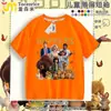 Plano de Transformação de Castor Novo Transfronteiriço Camiseta de Algodão Puro de Manga Curta para Crianças Roupa de Verão Tops de Meia-Manga para Meninos e Meninas Hoppers
