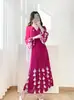 Vestido Plisado Estilo Miyake para Mujer, Nuevo Modelo Primavera 2026, Elegantes Mangas de Tres Cuartos, Holgado Talla Grande, Adelgazante, Vestido Largo de Moda