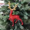Colgante de reno de plástico con purpurina navideña personalizado Decoraciones navideñas Decoración de árbol de Navidad Suministros de ambiente Adornos