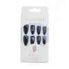 Wm-383 Miércoles Negro Uñas Postizas Almendra Transfronterizo Halloween Chica Fresca Negra Kit de 24 Piezas Uñas Portátiles Venta al por Mayor