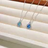 Collar de Plata de Ley S925 Yinchen con Piedra de Color Zircón Forma de Gota de Agua para Mujer, Diseño de Nicho de Moda con Incrustación de Zircón, Cadena para Clavícula, Artículo Popular de Internet