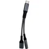 Cable de Audio Tipo-C Trenzado de Nylon Uno a Dos Es Adecuado para Apple Escuchar Música y Cargar, Cable Adaptador de Auriculares Uno a Dos