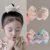 Tiara de Corona de Princesa de Aspecto Elevado Diadema de Perlas para Niños Cuerda de Cabello para Fiesta de Niñas Banda Elástica Accesorios para el Cabello