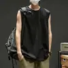 Camiseta de Manga Corta Fina de Seda Helada para Hombre de Verano Cuello Redondo Top de Manga Corta Holgado Talla Grande Sudadera Transpirable de Secado Rápido