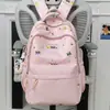 Mochila linda de gatito, nueva mochila escolar para estudiantes a bloques de color, mochila de gran capacidad para clases, mochila elegante y versátil