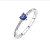 Anillo de Diamante Azul en Forma de Corazón, Nuevo Superventas, Joyería de Mano de Moda, Simple y Exquisita, Venta Caliente Europea y Americana, Venta al por Mayor