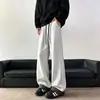 Calça de Moletom Calças Masculinas 2026 Primavera Outono Reta Versátil Solta Cordão Calças de Perna Larga Estilo Americano Roupa Esportiva Calças Casuais