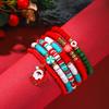 Enfeites de Natal Argila Macia Cristal Pulseiras de Natal Conjunto Empilhável de 12 Peças Pulseiras do Papai Noel Exclusivamente para Vendas Transfronteiriças