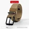Cinto Masculino Novo de Lona com Fivela de Pino Perfurada Estilo Coreano Jovem Estudante Moda Nylon Durável Treinamento Militar Jeans