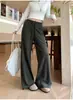 Pantalones de chándal azules marino para mujer para primavera y otoño de 2026, estilo nuevo, corte holgado, caída suave, casual, adelgazantes, de cintura alta, pierna recta, pierna ancha