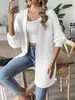 Cárdigan de Ropa Europeo y Americano Transfronterizo Otoño e Invierno Nuevo Suéter Tejido Casual Imitación de Visón Suéter de Manga Larga para Mujer Chaqueta sin Botones