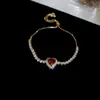 Exquisito Brazalete Ajustable de Circonita con Corazón, Lujo Accesible, Gama Alta, Diseño de Brazalete Versátil, Brazalete Elegante de Nicho para Mujeres
