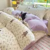 Juego de Cuatro Piezas de Terciopelo de Leche Engrosado 2026 con Estampado Floral Fresco Juego de Ropa de Cama de Vellón de Coral, Funda de Edredón Individual/Doble, Popular en Transmisiones en Vivo