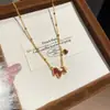 Colar de Metal com Pingente de Pônei Eletrodepositado em Ouro Real Novo Estilo Chinês Luxo Leve Nicho Corrente Clavicular Colar de Temperamento do Ano Zodiacal para Mulheres