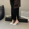 Zapatos Sexy de Punta Casuales Versátiles Estilo Francés 2025 Primavera y Verano Nuevo Popular Celebridad de Internet Diamantes de Imitación Tacones Altos de Mujer