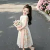 Conjunto de Falda para Niñas 2026 Verano Nuevo Estilo para Niños Medianos y Mayores Elegante Lindo Chaleco sin Mangas Falda con Bloques de Color Conjunto de Dos Piezas