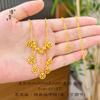 Colar Estilo Similar Ouro Areia Antiga da Loja de Ouro Jinyan Olho de Gato Moeda de Cobre Borla Corrente Clavicular como um Acessório Fashion e Versátil para sua Namorada