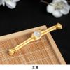 Hebilla de Placa Dinastía Han Flor Perla Blanca Enrollado Hebilla de Una Palabra Retro Tejido a Mano Traje Tang Hebilla Decorativa Accesorios