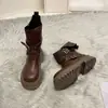 Botas de Moda Sencillas y Delgadas para Mujer 2025 Otoño e Invierno Nueva Moda Versátiles y Cómodas Botas de Media Caña con Suela Gruesa