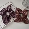Argola para cabelo quadrada em couro PU de moda francesa, faixa de cabelo de alta qualidade, novo design simples de 2024, argola para cabelo estilo "intestino grosso"