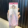 Corrente de Celular com Contas de Cristal Chaveiro de Frasco de Perfume Corrente para Pendurar Pingente de Bolsa para Meninas Pingente de Corrente Dupla Pequeno Presente Venda por Atacado