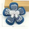 Nuevo Tejido de Encaje de Mezclilla Doble Lazo Accesorios con Forma de Corazón Ropa Hecha a Mano para Manualidades Accesorios
