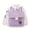 2026 Versión Coreana Bolso Cruzado Lindo de Estudiante Chica Bolso Pequeño Femenino Bolsa de Lona Suave Estilo Harajuku Japonés con Estampado de Letras