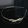 Diadema Retro Estilo Coreano Piedra Ojo de Gato Cabeza de Diamante para Mujer Pinza Fina de Aleación Diadema de Flores Hojas de Gama Alta Nicho Súper Inmortal