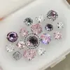 Brincos de Liga de Titânio com Zircônia Rosa para Piercing na Orelha, Studs para Cartilagem da Orelha, Brincos Deslumbrantes, Studs para Canal Auditivo, Não é Necessário Remover para Lavar ou Dormir, Acessórios para Orelha