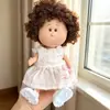 Roupa de Boneca Espanhola de Batata 24cm Vestido Doce de Tule com Renda Rosa Vestido Mini de Vestir para Boneca Mia