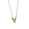 Colar Pingente de Anel de Metal Simples Moda Retro Francesa com um Design Único de Luxo Leve e Estilo Versátil