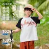 Camiseta de Algodón Transpirable y que Absorbe la Humedad para Niños, Manga Corta para Niños, Top Antibacteriano Clase A para Niñas, Estilo Americano